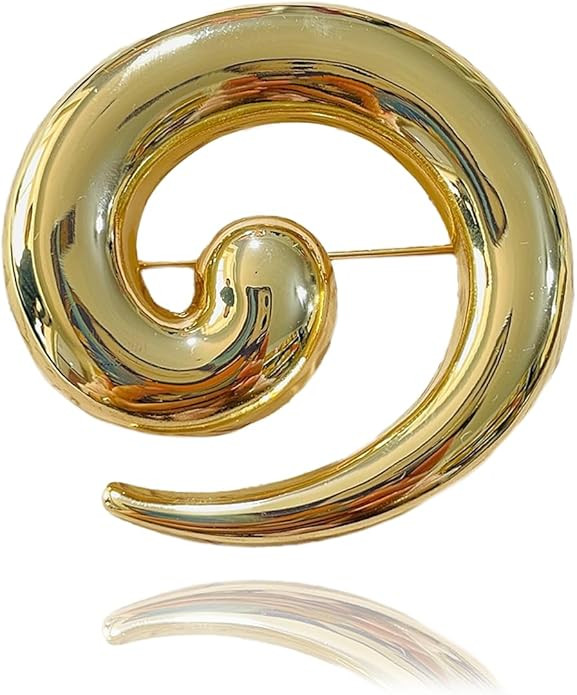 Gold Brooches for Women Large Round Spiral Snail Brooch Pin Modern Fashion Broach and Heavy Pins ... | Amazon (US)