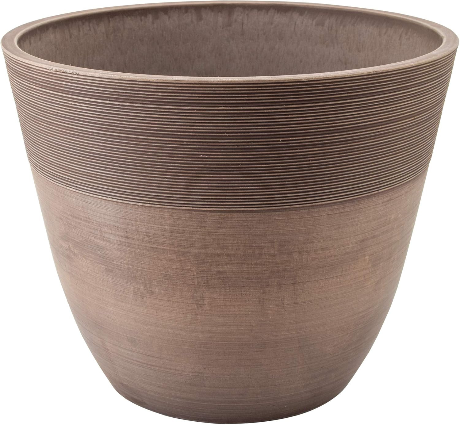 PSW Pot Collection FM30TP 12-inch Plastic/Stone/Wood Composite Large Ribbed Planter – No Draina... | Amazon (US)