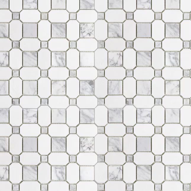 Elida Ceramica Astor Lane Marble 12-in x 12-in Polished Natural Stone Marble Basketweave Floor an... | Lowe's