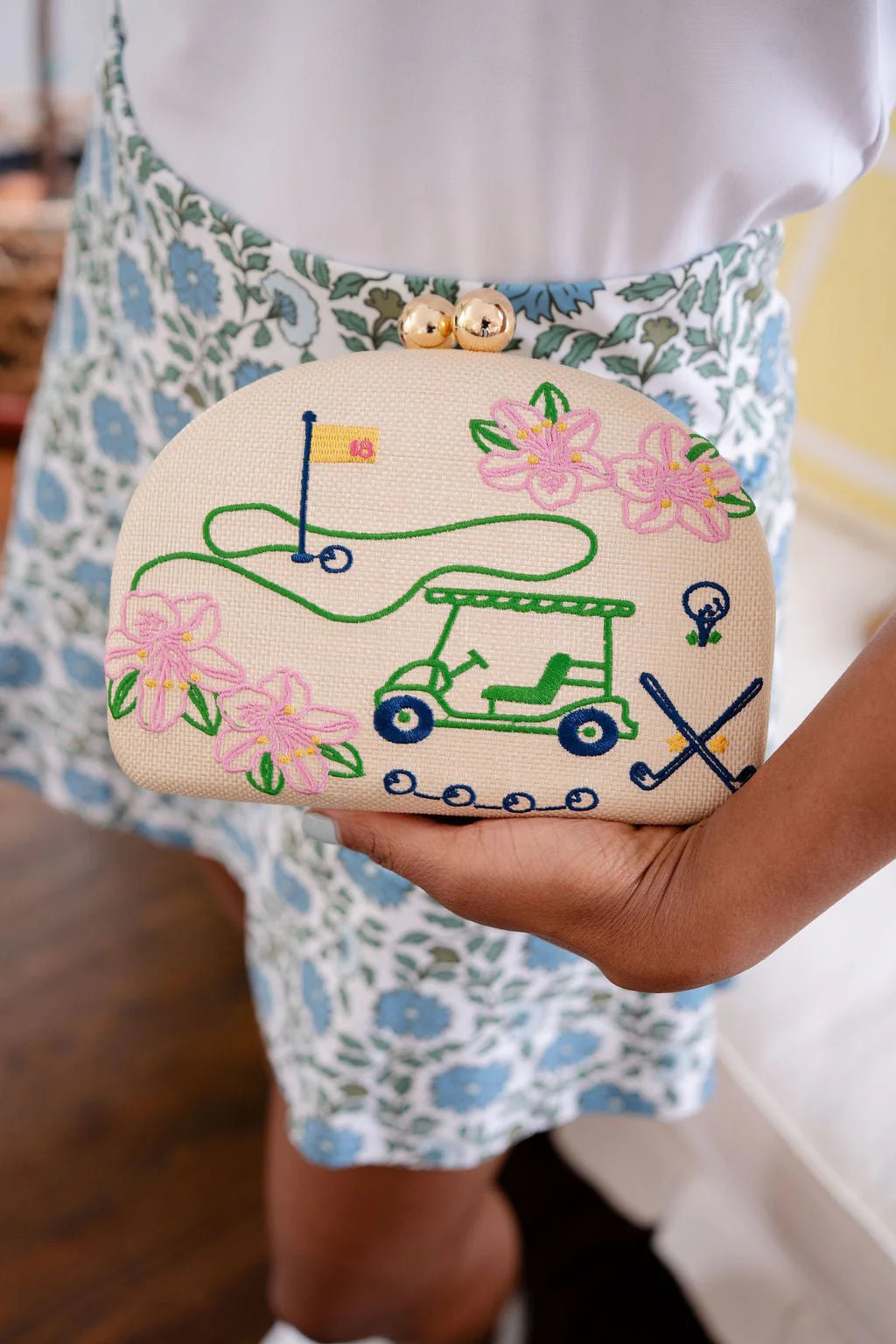 Golf Clutch- Embroidered | Lisi Lerch Inc
