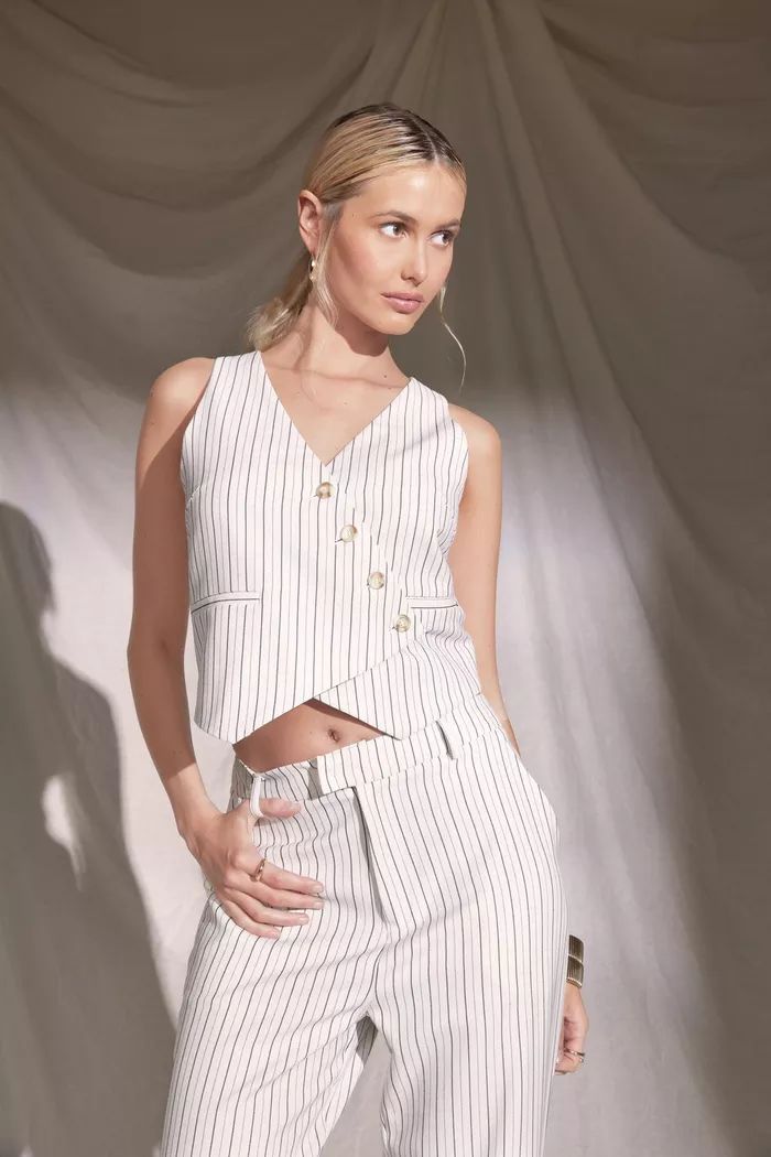 Linen Look Asymmetric Waistcoat | Boohoo.com (UK & IE)