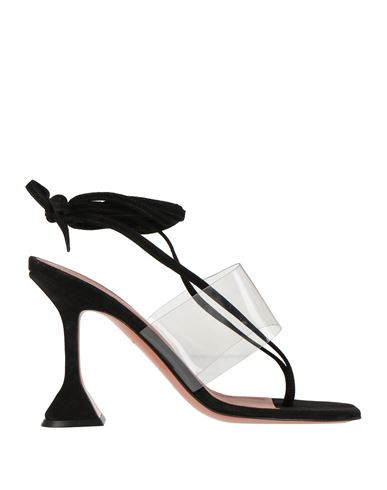 Amina Muaddi Woman Thong sandal Black Size 8.5 Leather, Rubber | YOOX (US)