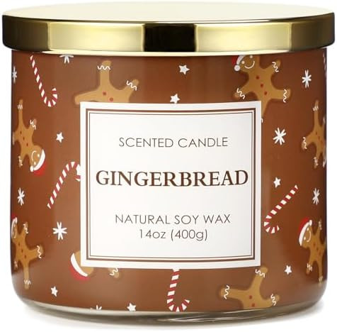 Christmas Candle, Christmas Gingerbread Candles, Candle Gifts for Women Xmas Decorations, Large 3... | Amazon (US)