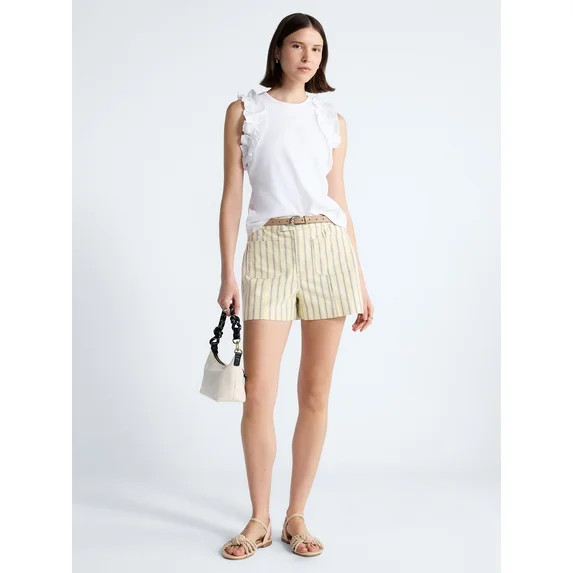 Free Assembly Women's and Women's Plus Ruffle Trim Mixy Tank Top, Sizes XS-4X | Walmart (US)