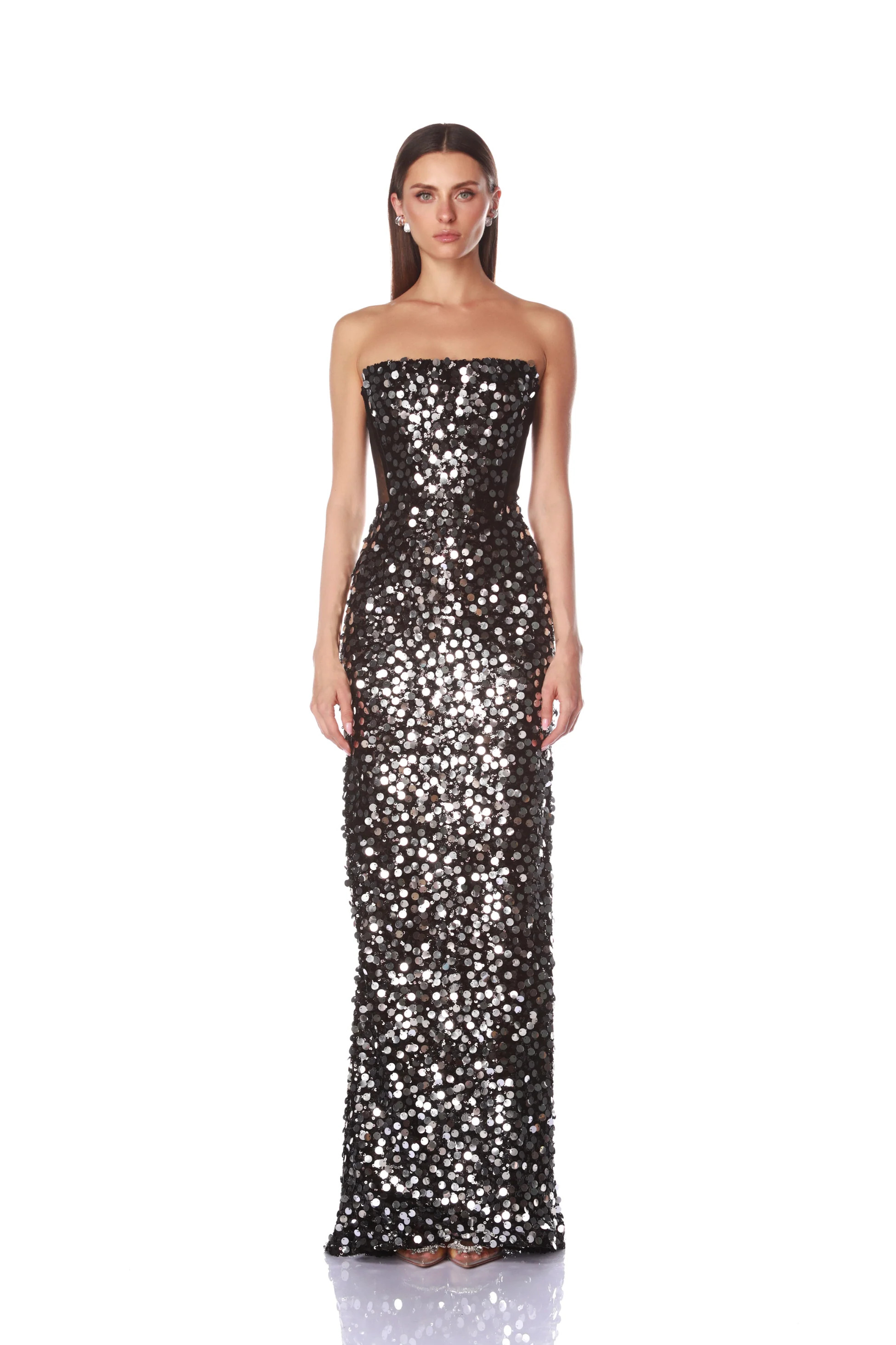 Farah Black Sequin Maxi Dress | Bronx and Banco