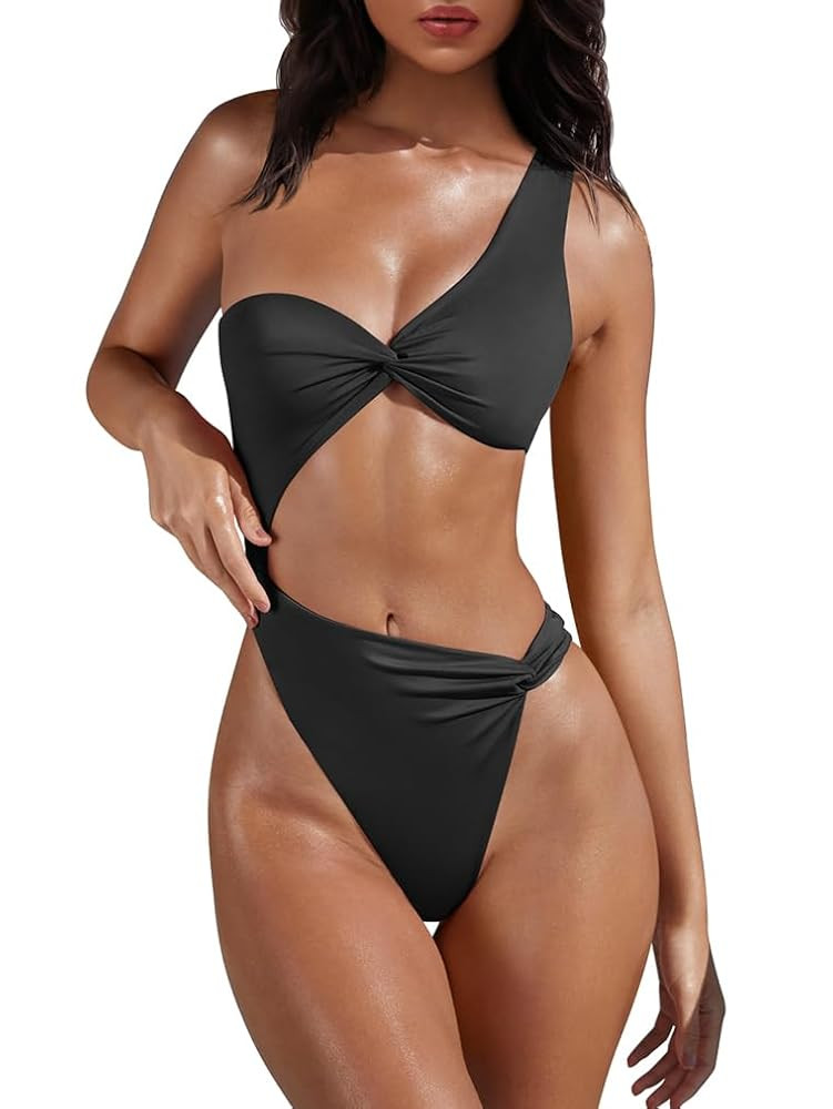 XXTAXN Women's Sexy Thong Cutout Monokinis Tie Beach One Piece Swimsuit Bathing Suit | Amazon (US)