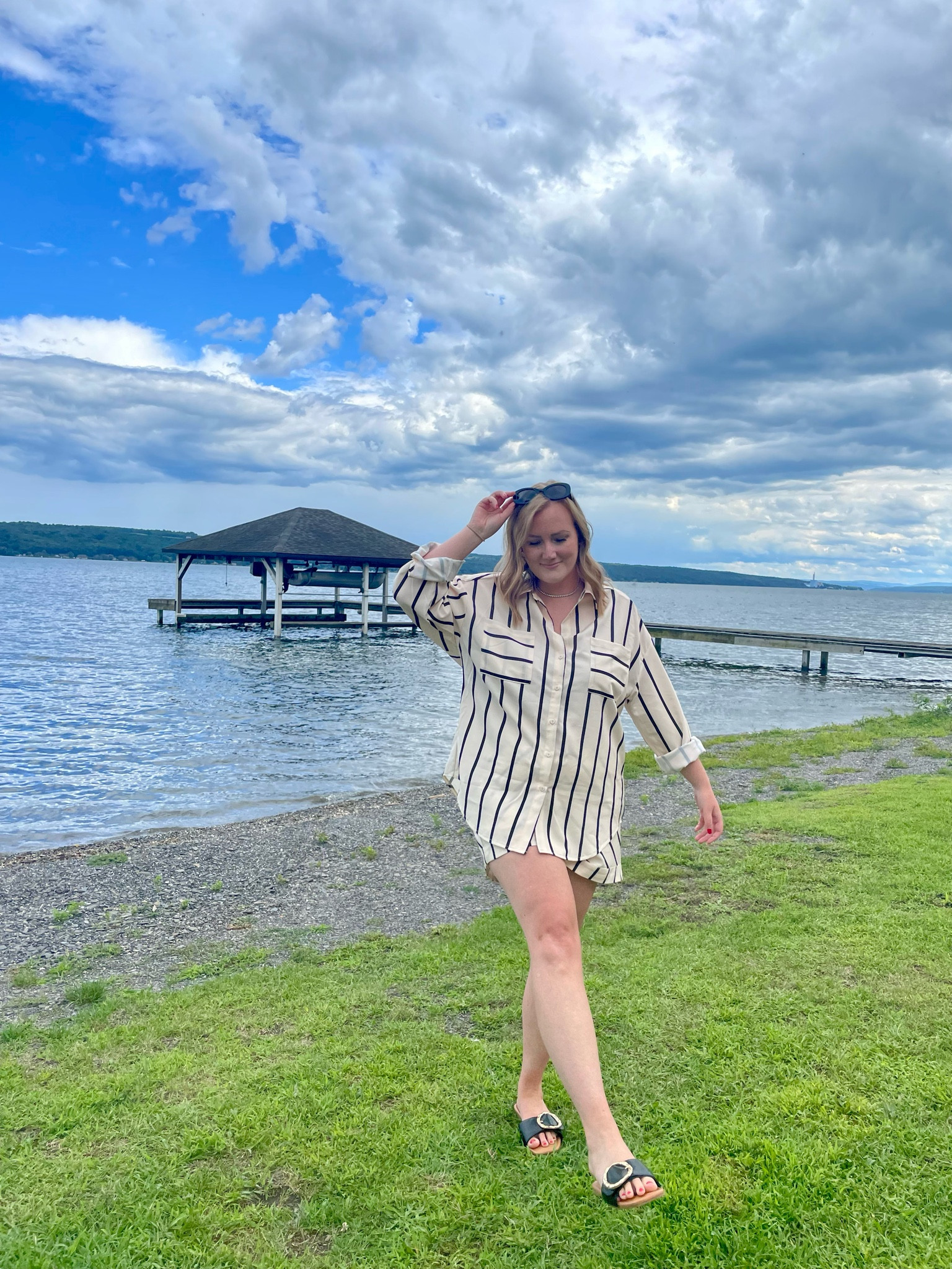 Fall transitional outfit. Matching set, black sandals, black sunglasses, easy outfit, comfy fall outfit  

#LTKFindsUnder50 #LTKSeasonal #LTKStyleTip