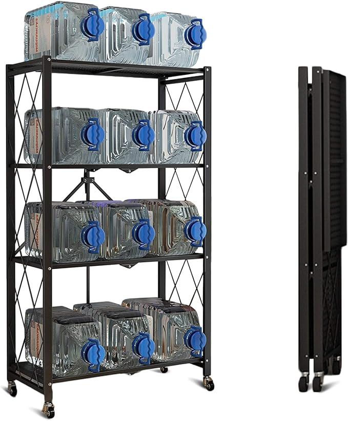 Storage Shelves, Closet Organizers and Storage 4-Shelf Foldable Metal Shelving Units 28" W x 14" ... | Amazon (US)