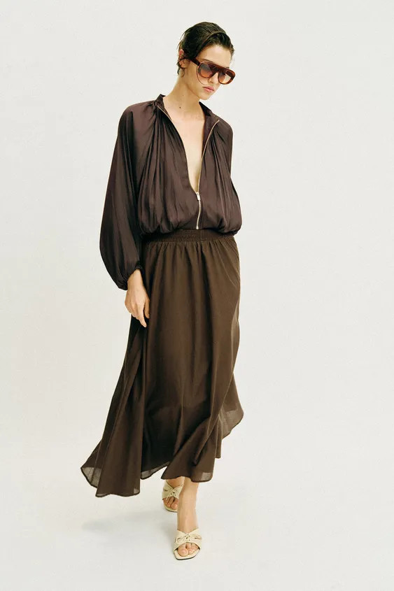 JUPE MI-LONGUE CAPE | Zara FR