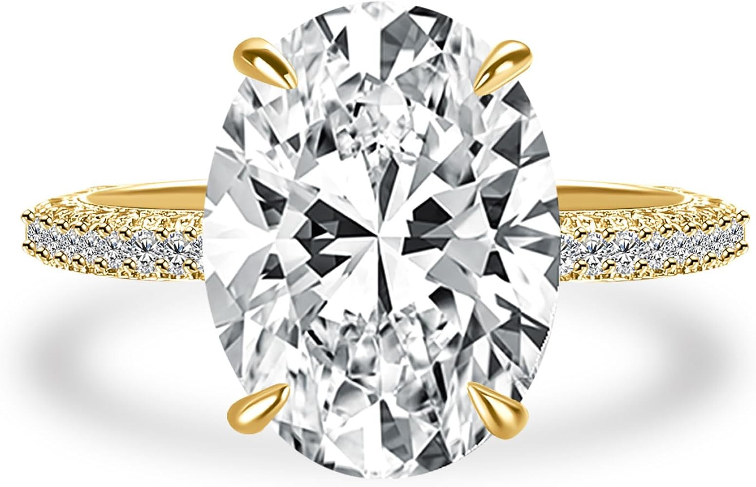 5.0/8.0CT Excellent Oval Cut Engagement Ring,D-Color VVS Big CZ Gemstone S925 Promise Ring | Amazon (US)