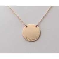 The Zola Disc Necklace / Personalized 3/4 Disc Necklace / Gold, Silver, or Rose Disc Necklace | Etsy (US)