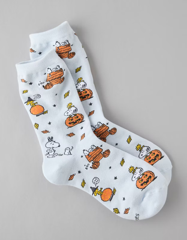 AE Peanuts Halloween Crew Socks | American Eagle Outfitters (US & CA)