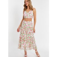 White Floral Tiered Skirt | Debenhams UK