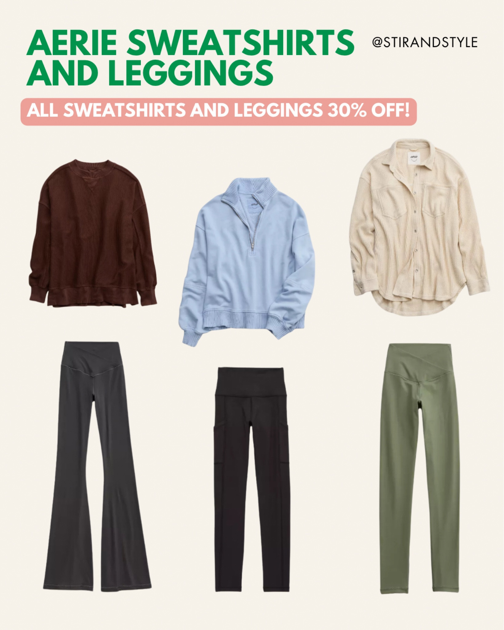 30% off sweatshirts and leggings at Aerie, shop now! 🛍️✨

#LTKxAF #LTKSeasonal #LTKSaleAlert