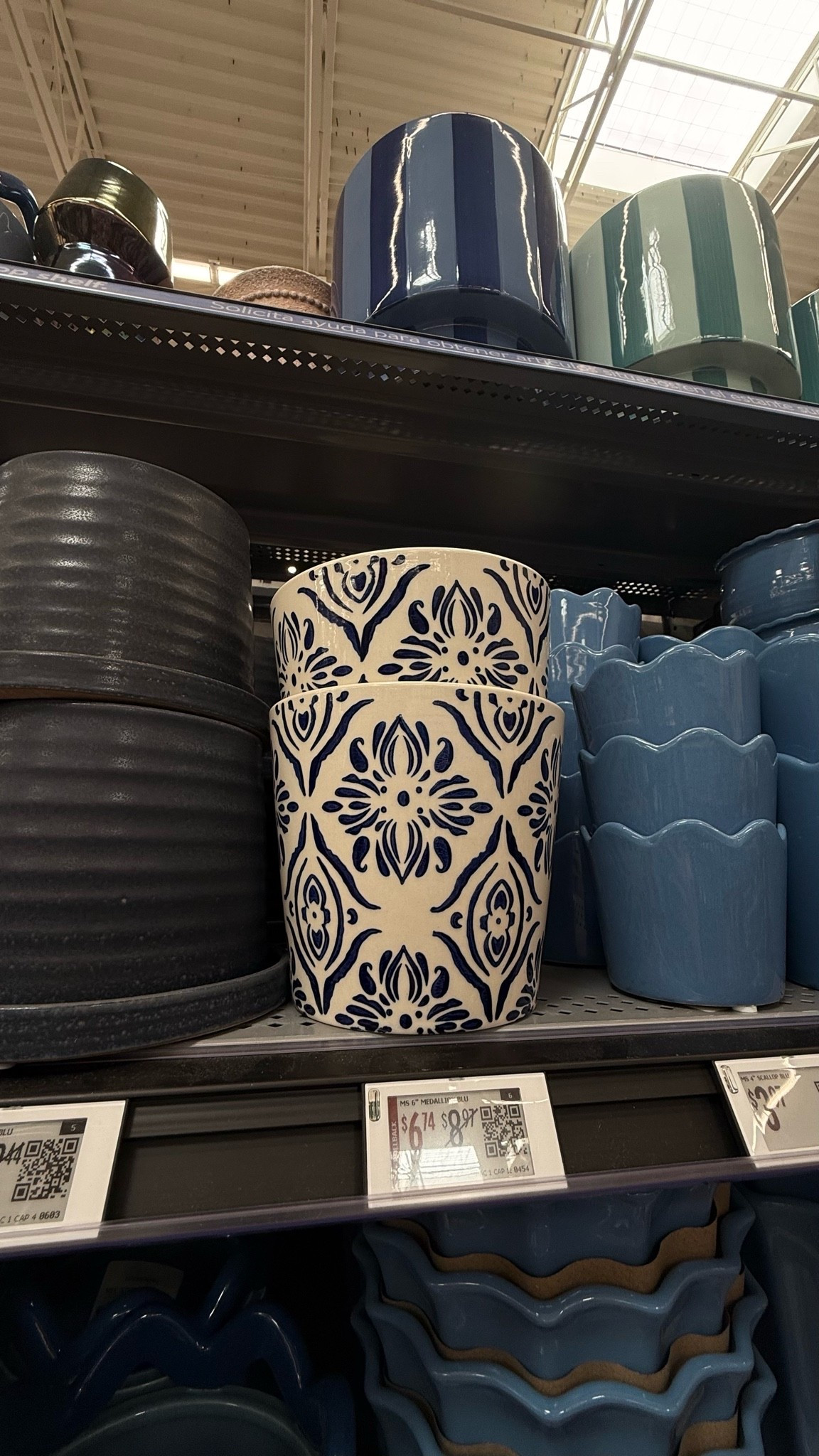 Okay this Walmart planter stopped me dead in my tracks 😍 That navy blue tile print looks like something you’d find at an boutique home store for $40+ — it’s $6.74!! The pattern is SO good, very Mediterranean / Talavera-inspired vibes. Would look absolutely stunning on a patio, porch, or styled on a shelf indoors.

#walmartfinds #walmarthome #walmarthomedecor #liketkit #LTKhome #LTKunder50 #LTKsalealert #planters #outdoorplanters #homedecor #homedecorideas #affordabledecor #budgethomedecor #summerdecor #porchdecor #patiodecor #navybluedecor #bluedecor #tileprint #mediterraneandecor #talavera #ceramicplanter #homedecorfinds #frontporchdecor #gardenfinds