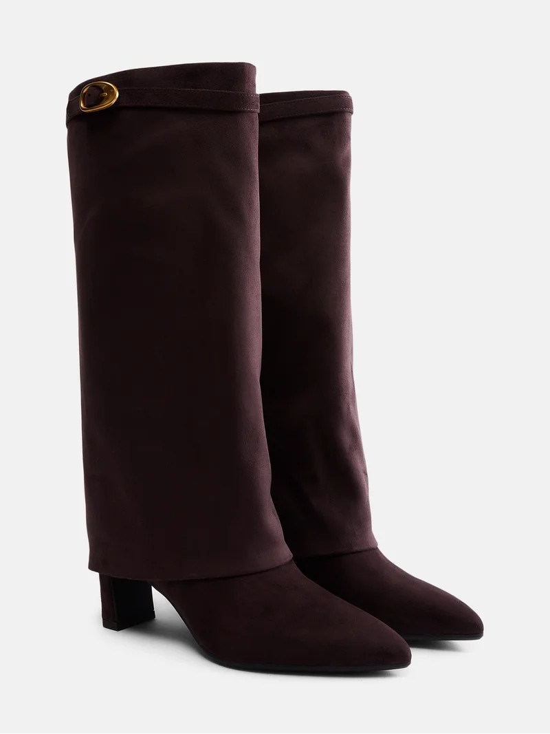 Madden NYC Women's Fold Over Faux Suede Buckle Boots | Walmart (US)
