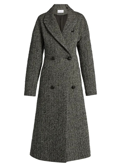 Peak-lapel herringbone coat | Matches (APAC)