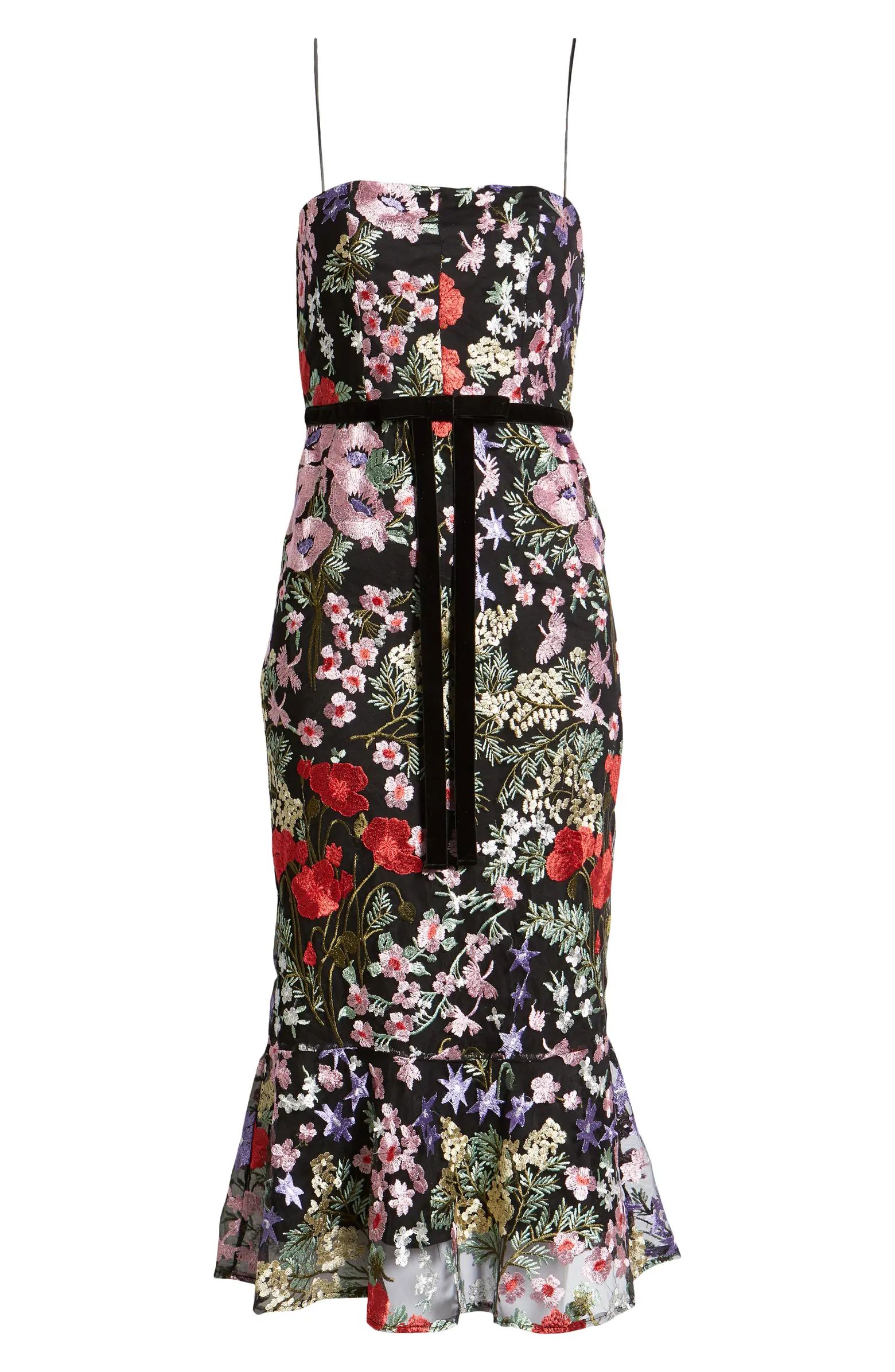 Sam Edelman Floral Embroidered Strapless Dress | Nordstrom | Nordstrom