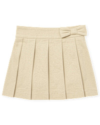 Toddler Girls Uniform Bow Stretch Pleated Skort - tan | The Children's Place