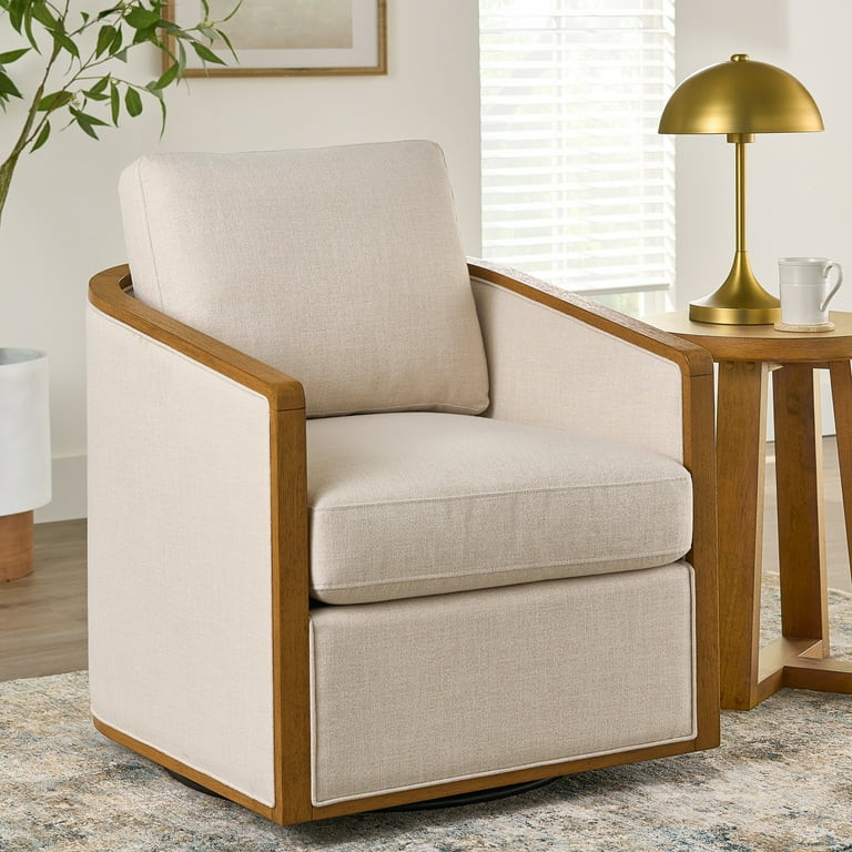 Better Homes & Gardens Windsor Swivel Accent Chair, Cream | Walmart (US)
