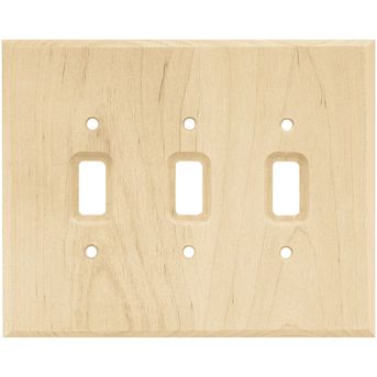 allen + roth Wood Square 3-Gang Standard Size Light Wood Indoor Toggle Wall Plate | Lowe's