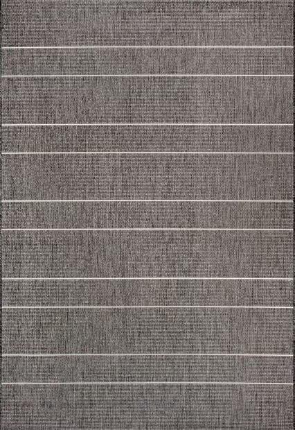 Dark Grey Venetian Pinstripes Indoor/Outdoor 3' x 5' Area Rug | Rugs USA