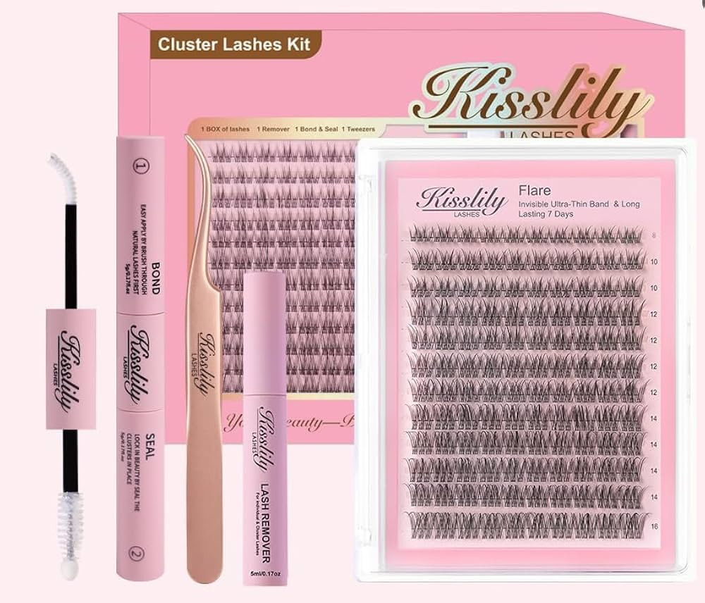 Flare Lashes With Invisible Band DiyNatural Eyelash Extension Kit Bond SealEyelash Glue and Lash ... | Amazon (US)