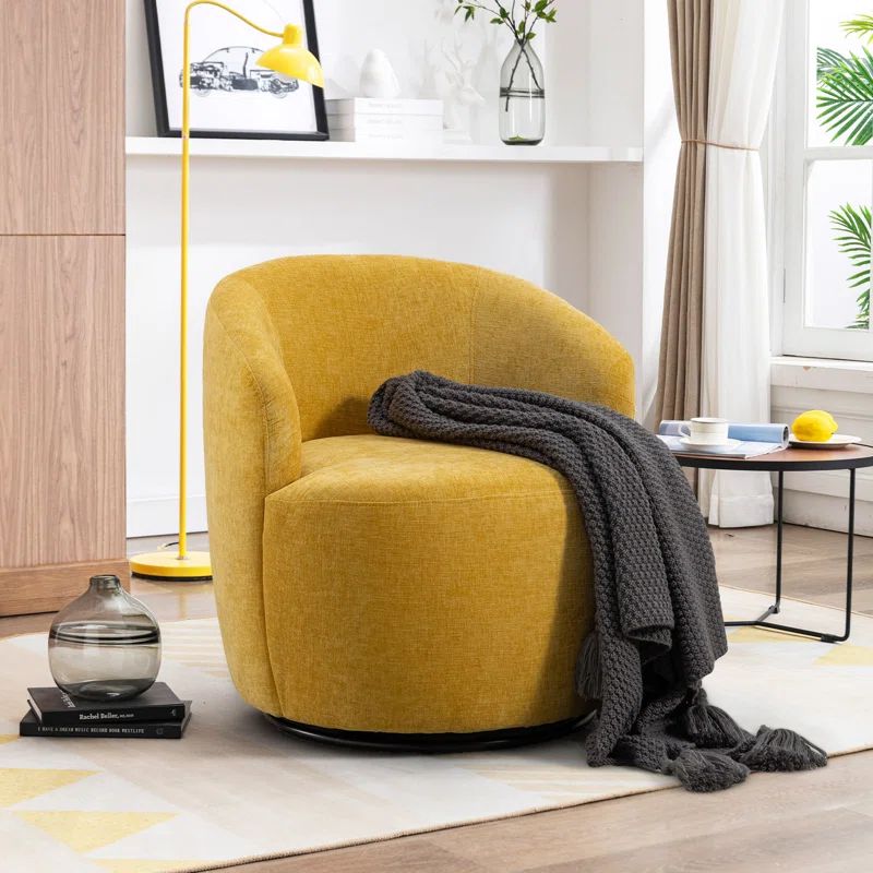 Nayomee Upholstered Swivel Barrel Chair | Wayfair North America