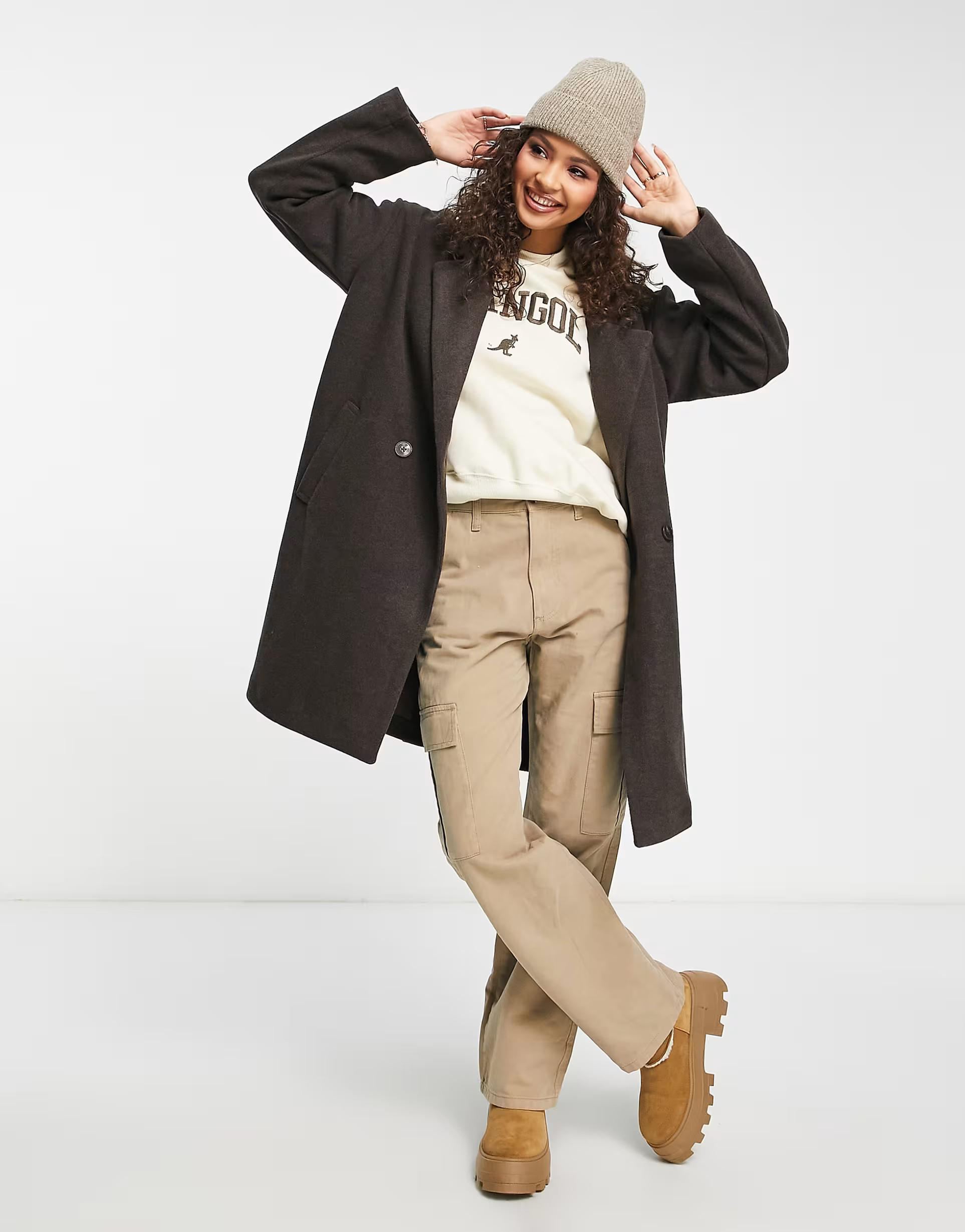 Pull&Bear - Cappotto sartoriale lungo marrone | ASOS (Global)