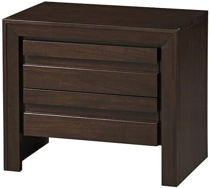 Modus Furniture Solid Wood Nightstand, 2-Drawer with Charging Station, Element - Chocolate Brown | Amazon (US)