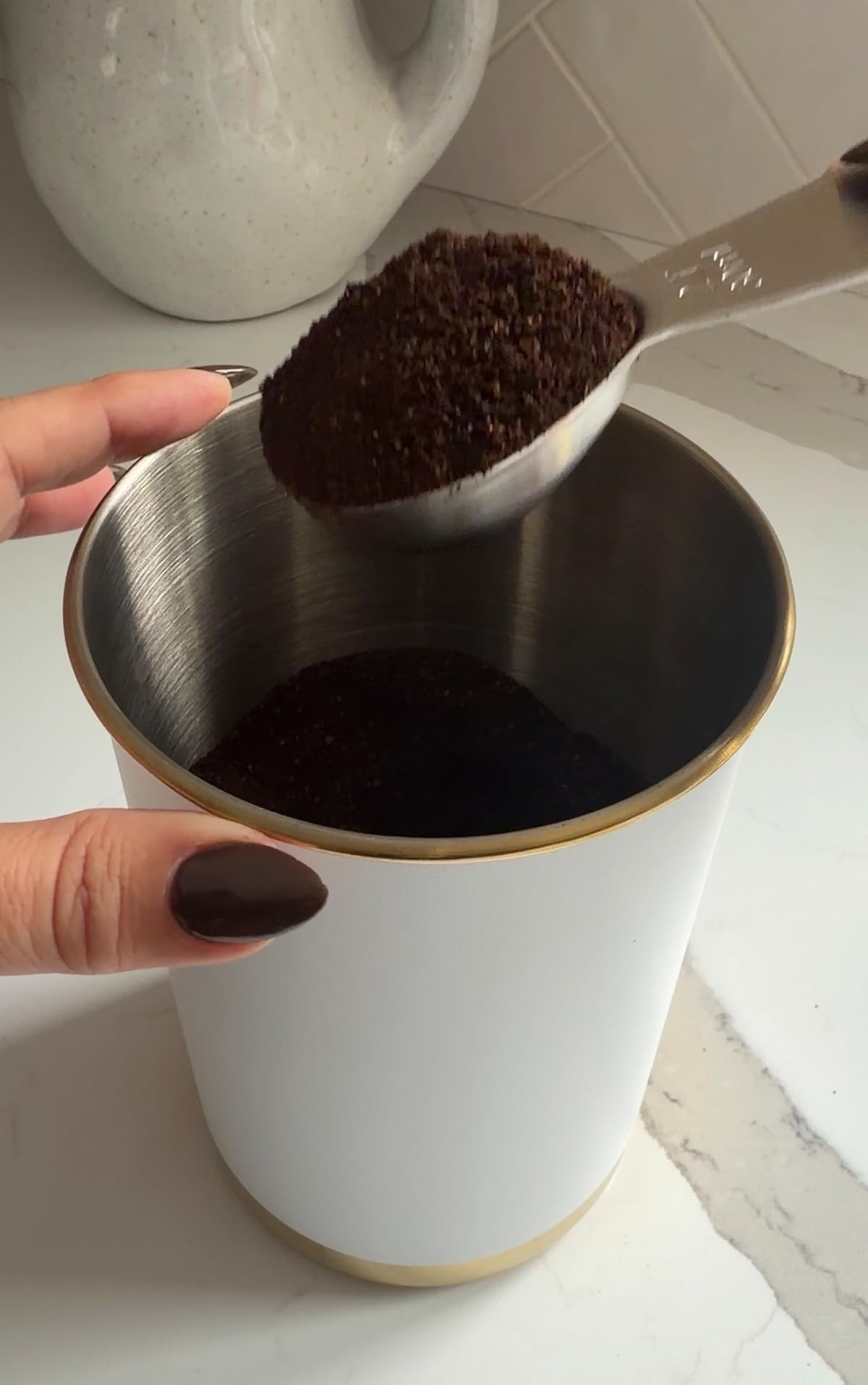 I love how this airtight coffee canister keeps my coffee fresh! Great for both beans and grounds. #coffeelover #kitchenaccessories | Amazon (US)