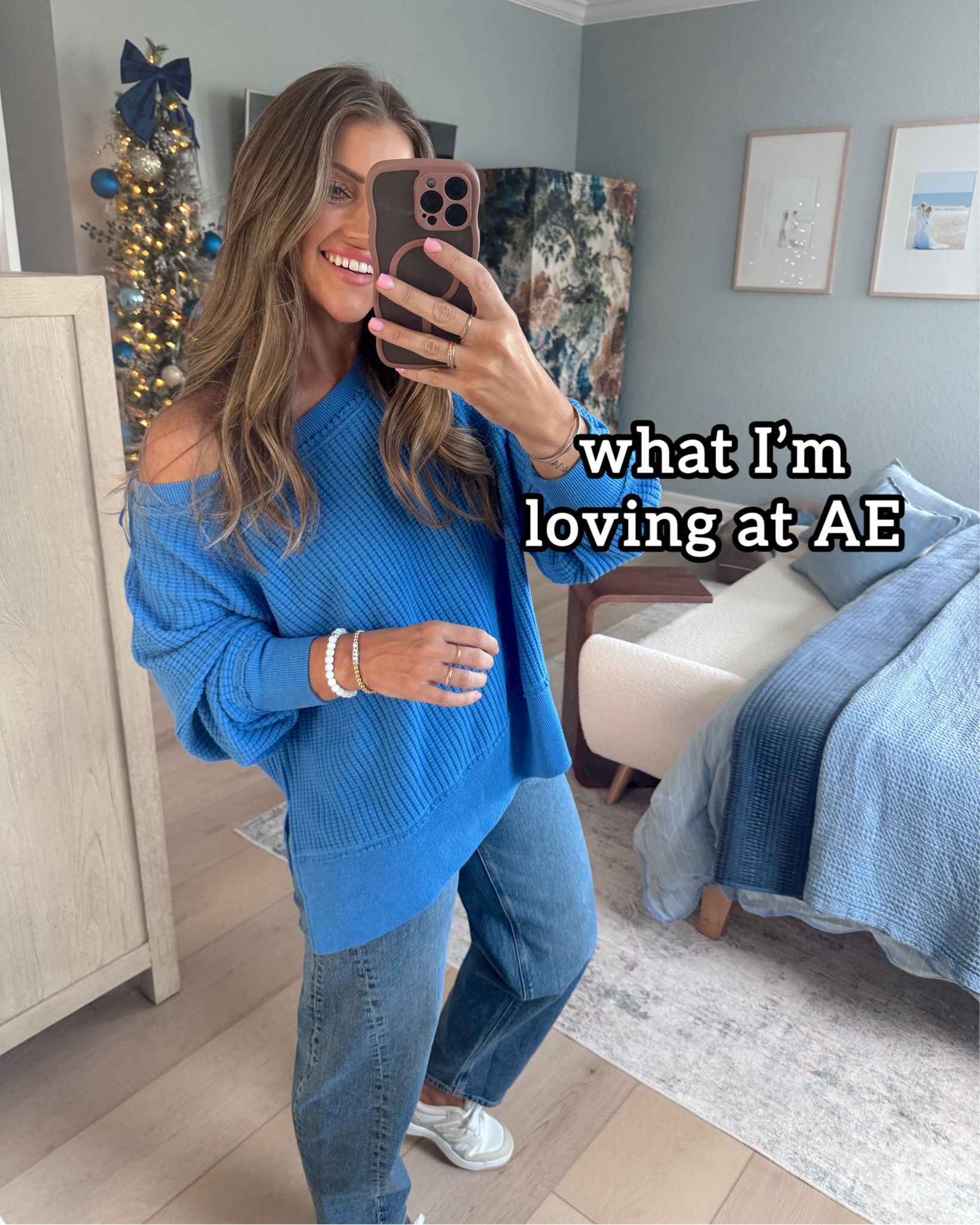 Captions for stories & carousel in LTK:
@americaneagle looks I’m loving for this time of year 🧸✨ sooo many cute looks for parties, casual days in December (and beyond!), AND even gift ideas here for you girls. I’m in an XS in everything. #AEPartner #AEJeans 