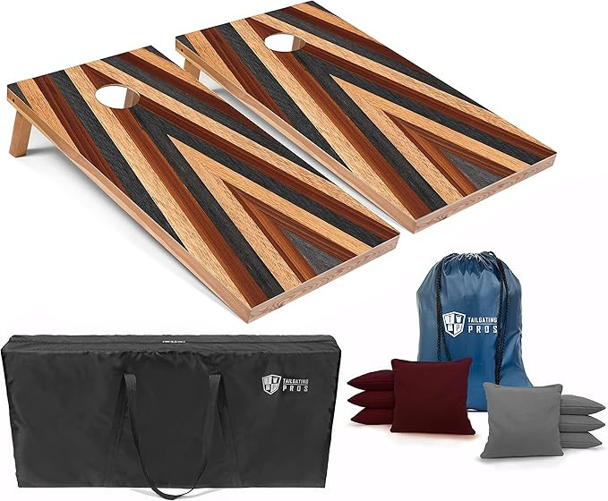 Tailgating Pros Cornhole Boards - 4'x2' Wooden Cornhole Game w/Carrying Case & Set of 8 Corn Hole... | Amazon (US)