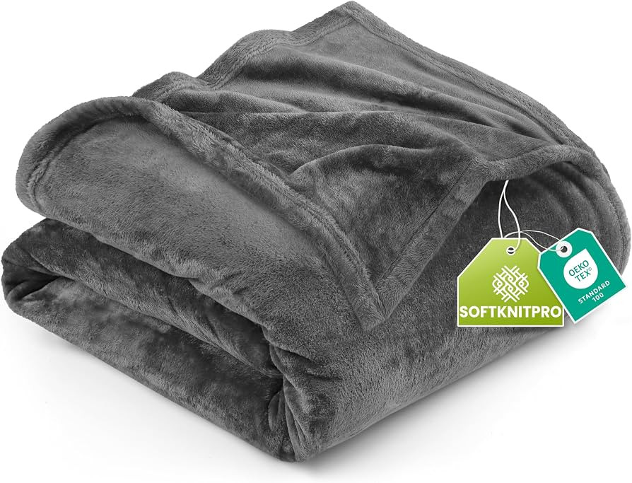 Utopia Bedding Fleece Blanket Queen Size Grey (90x90 Inches) Ultra Soft Warm Lightweight Microfib... | Amazon (US)