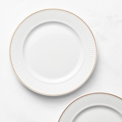 Pillivuyt Plisse Gold Porcelain Salad Plates, Set of 4 | Williams-Sonoma