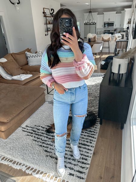 Sweater — small
Jeans — 26R

platform converse sneakers outfit | ribbed sweater | cropped sweater | ripped straight leg jeans | striped sweater | colorful sweater | casual outfit | fall outfit | fall fashion | fall errands outfit | fall brunch outfit 



#LTKfindsunder100 #LTKfindsunder50 #LTKstyletip