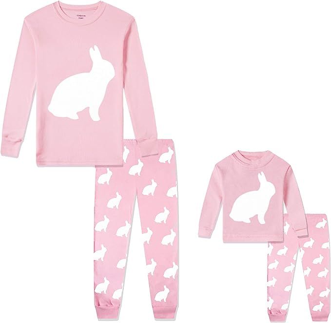 Babyroom Girls Matching Doll&Toddler 4 Piece Cotton Pajamas Toddler Christmas Sleepwear … | Amazon (US)