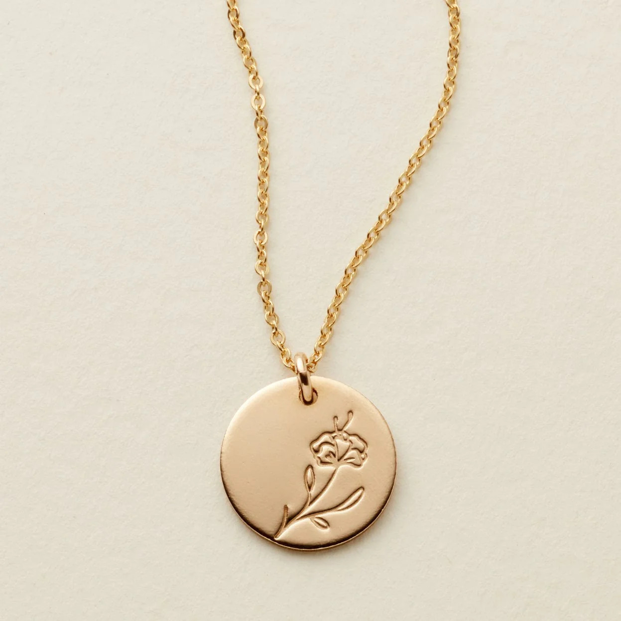 February Birth Flower Necklace | Gold, Rose Gold, Silver | Birth Flower Necklace | Made by Mary (US)