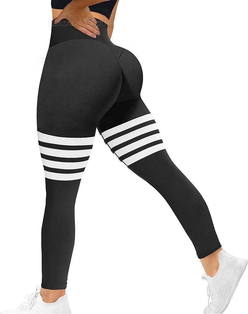 MOHUACHI High Waisted Leggings for Women Tummy Control Butt Lifting Yoga Pants Workout Compressio... | Amazon (US)