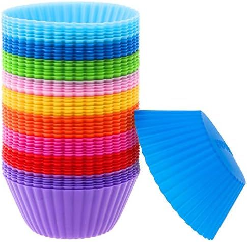 Silicone Muffin Cups, Selizo 54 Pcs Silicone Cupcake Baking Cups Reusable Muffin Liners Cupcake Wrap | Amazon (US)