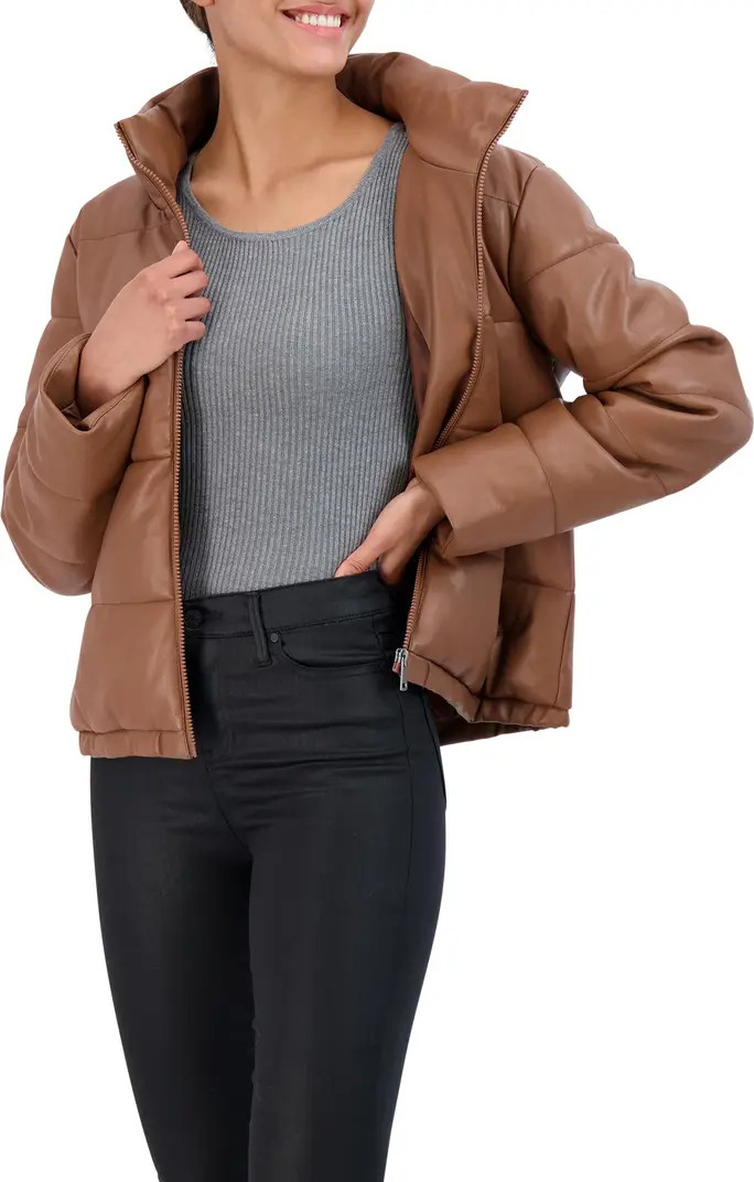 Collection Faux Leather Puffer Jacket | Nordstrom Rack