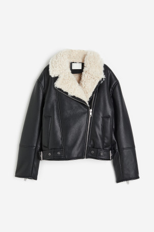 Oversized Jacke mit Teddyfleece | H&M (DE, AT, CH, NL, FI)