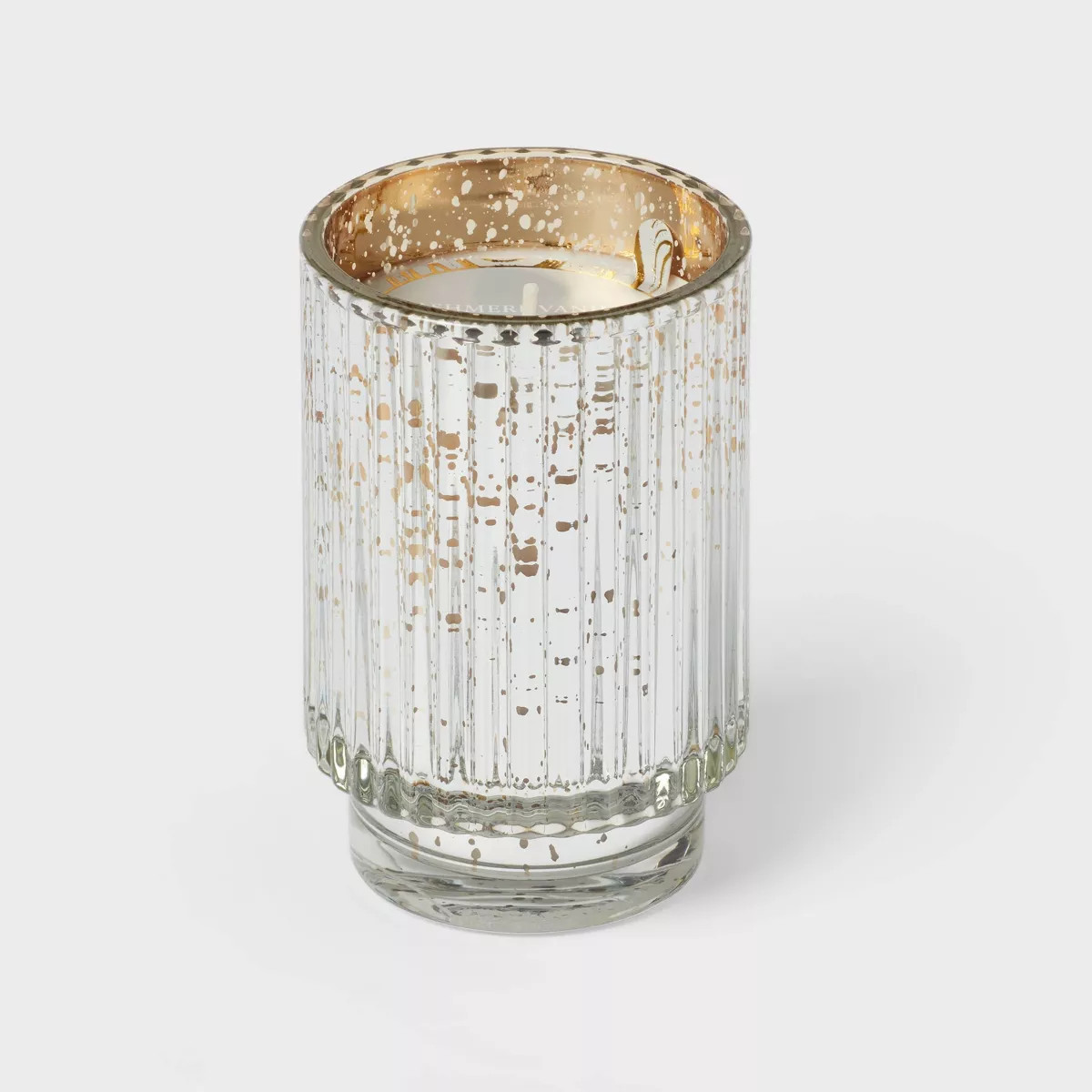 Ribbed Mercury Glass Cashmere Vanilla Footed Jar Candle Silver - Threshold™ | Target