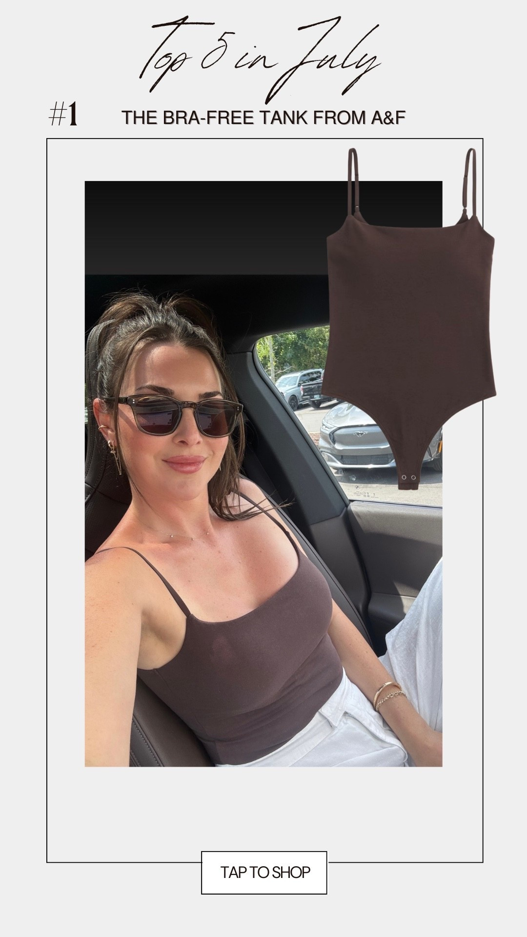 No surprise here this stretchy Abercrombie bra free tank / bodysuit was #1 this month! I have in 4 colors, size medium, true to size! 