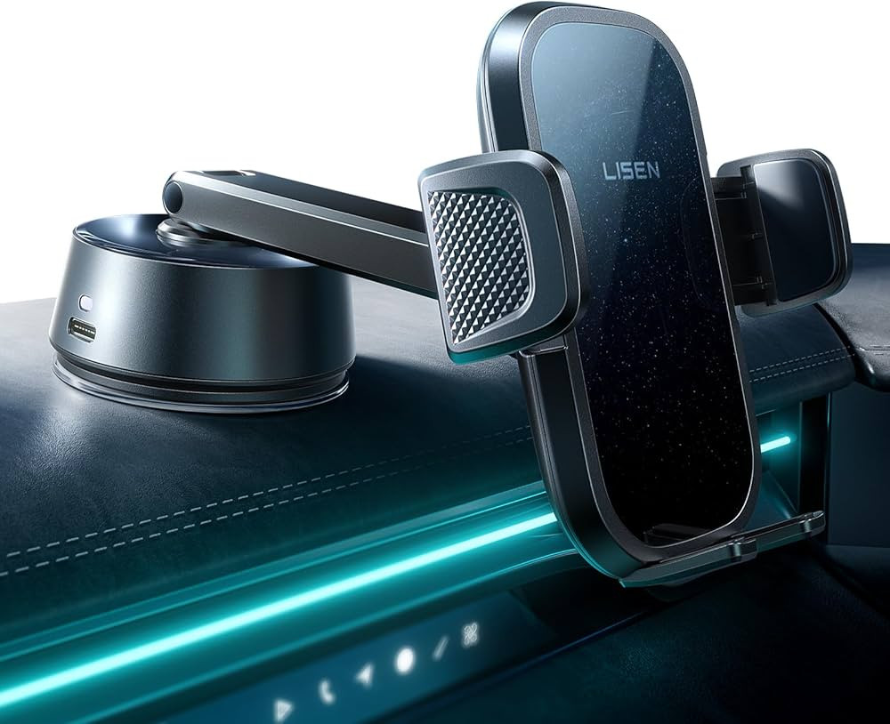 LISEN Vacuum Suction Phone Holder Mount Suction Phone Mount Electric Suction Cup Phone Mount, Com... | Amazon (US)