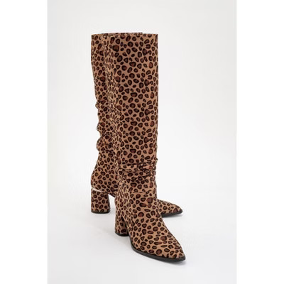 120 - Leopard Block Heel Knee High Boot (Women) leopard 6 Prologue Shoes | Target