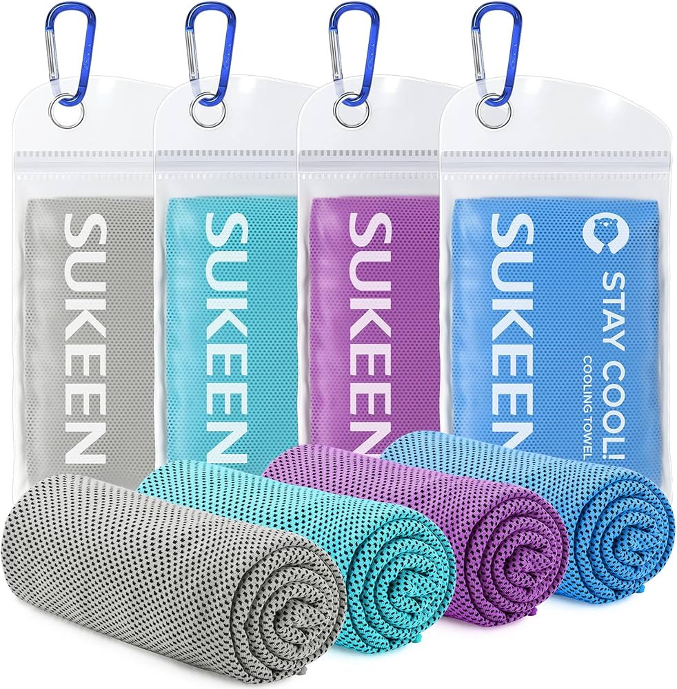 Sukeen [4 Pack] Cooling Towel (40"x12"),Ice Towel,Soft Breathable Chilly Towel,Microfiber Towel f... | Amazon (US)