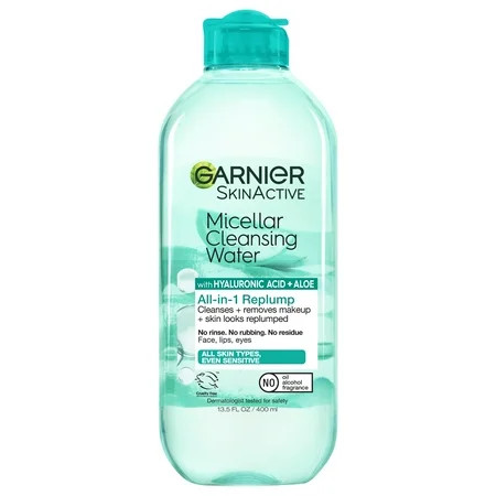 Garnier SkinActive Micellar Cleansing Water All in 1 Hyaluronic Acid Replump Makeup Remover Face Cleanser 13.5 fl oz | Walmart (US)
