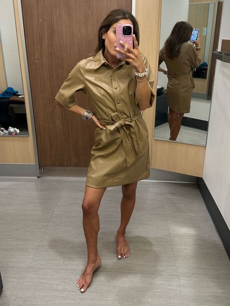 Target faux leather dress size Xs 

#LTKSeasonal #LTKfindsunder50
