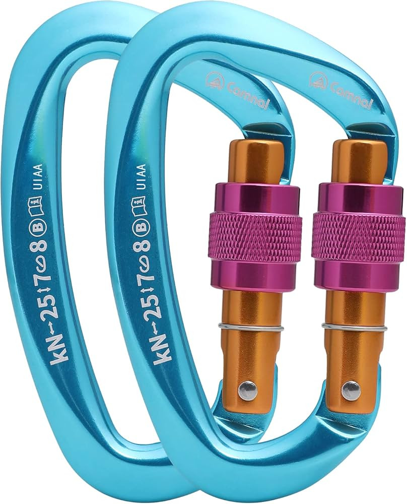 Heavy Duty Carabiner UIAA Certified Locking Carabiner 25KN (About 5620 lbs) Screw Lock Carabiner ... | Amazon (US)